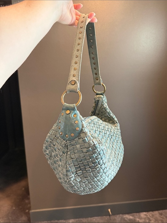 Fossil Handbags - Fossil Woven Leather Shoulder Bag in Light Teal